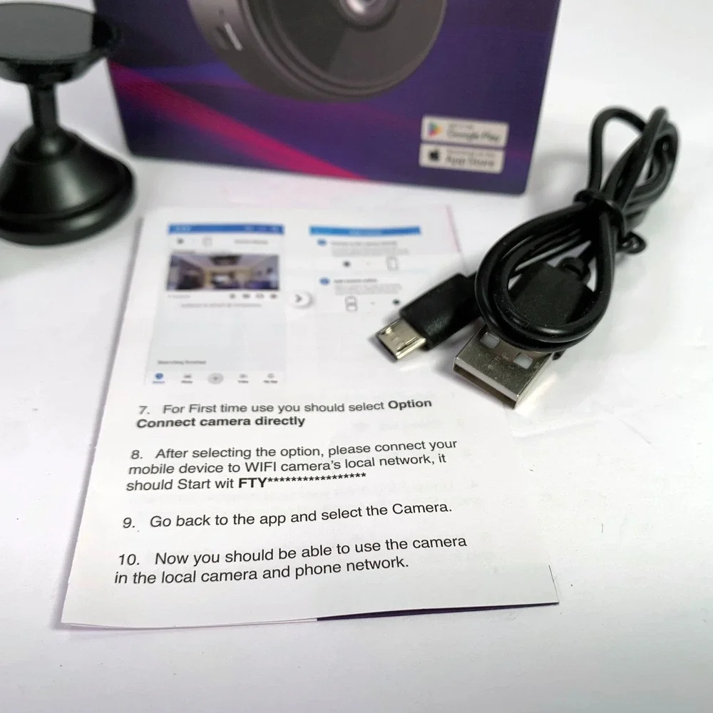 Mini Camera App‎ Controlled, WiFi, Night Vision, HD Image, New